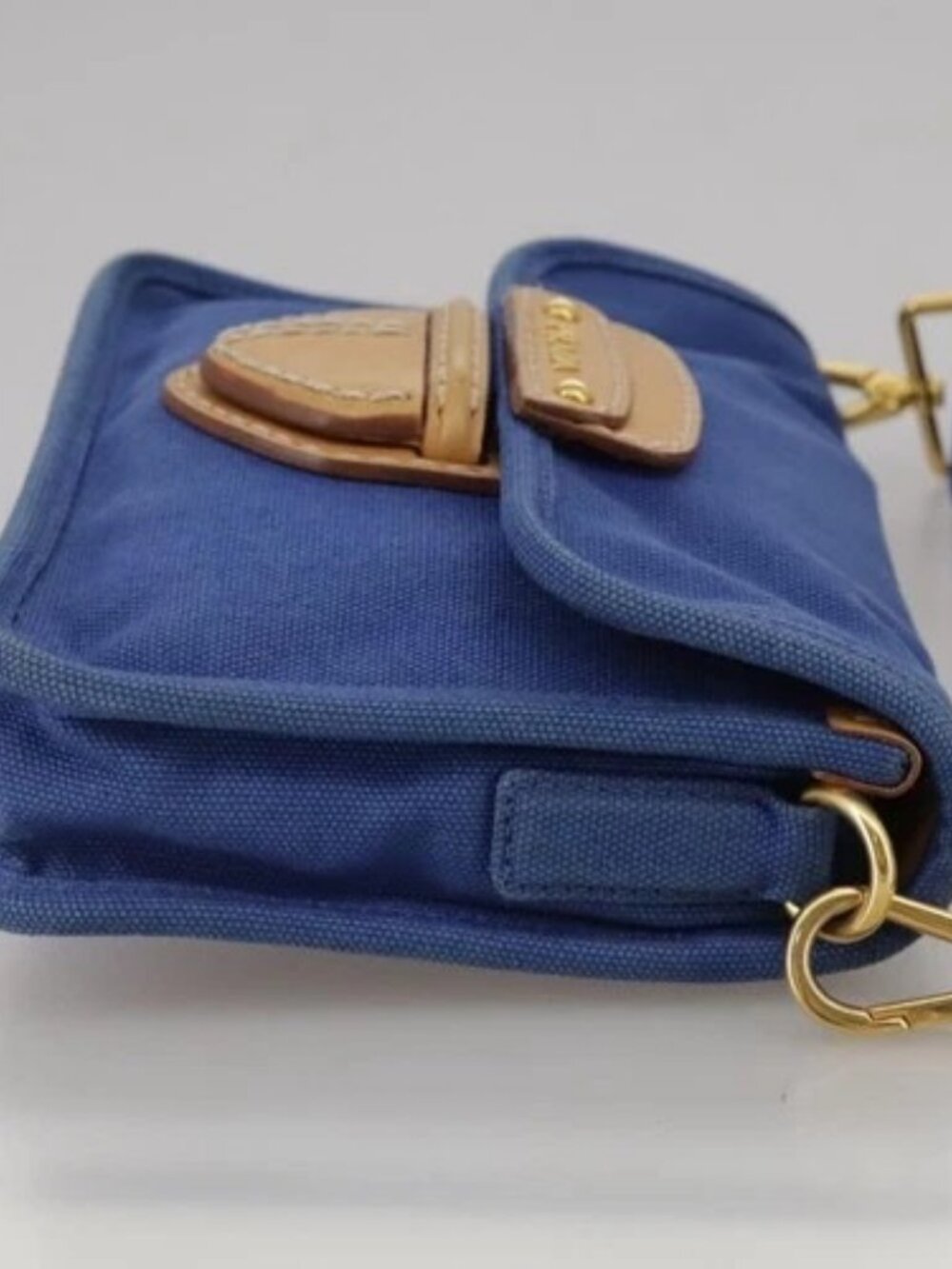 PRADA Shoulder Bag Canvas Blue Auth 111326 - Picture 4 of 16